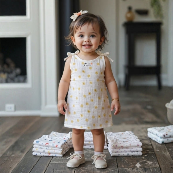 Knitted - Top Knot Jhabla - 0-3 M