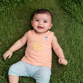 Knitted - Shoulder Button Jhabla - 0-3 M