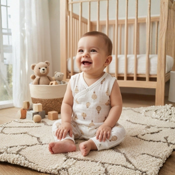 Muslin - Front Open (SL) Jhabla - 0-3 M